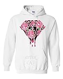 Artix Diamond in Flowers Unisex Hoodie Sweatshirts Small White