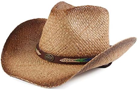 San Diego Hat Company Women's Crochet Raffia Cowboy Hat with