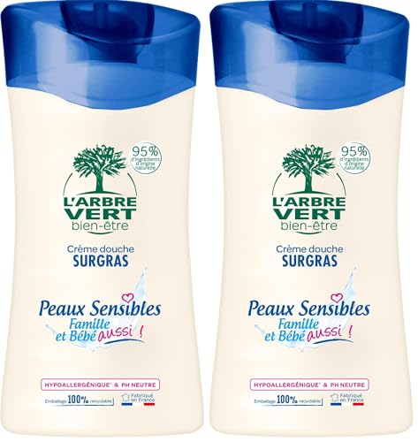 L'arbre vert Duschcreme Surgras Peaux Sensibles 250 ml – 1 Stück (Packung mit 2)