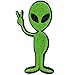 U-Sky Sew or Iron on Embroidered Patches | Cute Green Alien with V-Sign Gesture | Whimsical Space Theme | Kids Teens Sci-Fi Fans | Jackets Backpacks Hats | 3.1