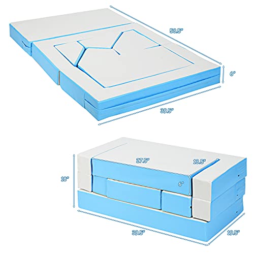 GYMAX Kids Foam Sofa, 4in2 Multifunctional Foam Play Set Climbers