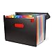 Fanyuanfds File Folder Organizer/12 Pockets Hot Pressing Forming Document Organizer with Cloth Edge Wrap and File Guides, Multi-Color Accordion A4 Size with Expanding Wallet Stand for Business/Office