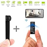 Mini Spy Camera WiFi Hidden Cameras HD 1080P Portable Wireless Small IP Camera Nanny Cam with Interchangeable Lens/Motion Detection for Home Office(Upgraded APP)