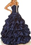 Albizia Women's Sweetheart Beaded Neckline Ruffle Floor Length Ball Gown