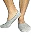 Stomper Joe No Show Socks For Men 3pk Quality Cotton Lge Heel Grip Non Slip,Grey,Small