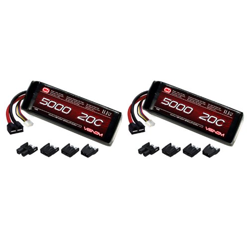 Venom 20C 3S 5000mAh 11.1 LiPO Battery with Universal Plug (2-Pack)