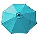 C-Hopetree 9 ft Outdoor Patio Market Table Umbrella with Solar LED Lights and Tilt, Aqua Blue