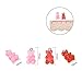 WANDIC Resin Gummy Bear Pendant, 40 Pcs 8 Colors Candy Necklace Charms Cartoon Bear Pendants Keychain Pendant DIY Necklace Accessories