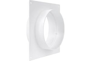 REPA MARKET 5" Inch Duct Connector Flange - Plastic Straight Pipe Flange for Heating Cooling - Inlet Outlet Ventilation System - Ducting Coupling Wall Plate - Assembly Joint (125mm)