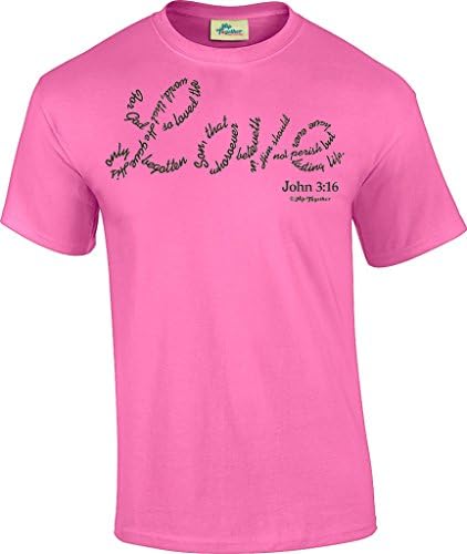Hip Together John 3:16 Love T-Shirt (Bubblegum Pink, 4X)