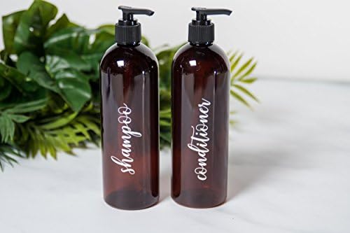 Bathroom Accessories Set, Shampoo and Conditioner Bottles with Pump, Set of Two Bottles