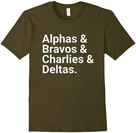Mens Alpha &amp; Bravo &amp; Charlie &amp; Delta Competition Scoring T-Shirt 2XL Olive