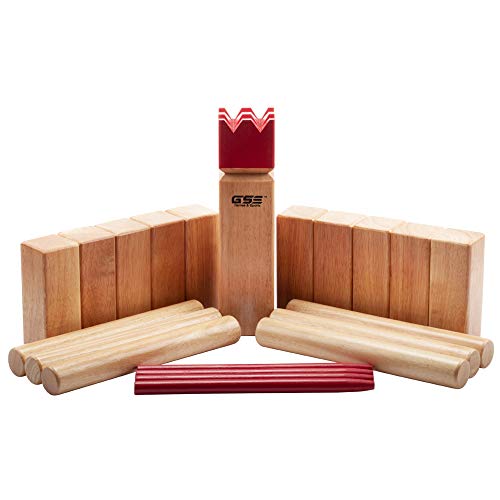 GSE Games & Sports Expert Premium Oak Hardwood Kubb/Molkky Yard Throwing Game Set. Outdoor Backyard  - //coolthings.us