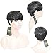 VRZ Human Hair Wigs Pixie Cut Short Brazilian None Lace Wig Average Cap Size Color 1B (MMT)