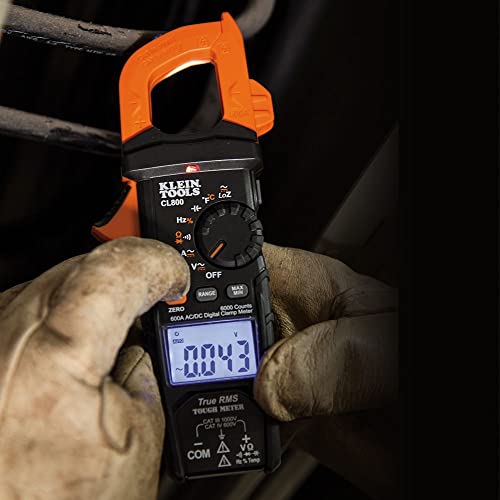 Klein Tools CL800 Digital Clamp Meter, Autoranging TRMS, AC/DC Volt