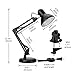 LE Swing Arm Desk Lamp, Metal Clamp and Standing Table Lamp, Adjustable Articulating Multi-Joint, Architect Desk Lamp for Drafting, Reading, Study, Office Computer Work and More (Black)