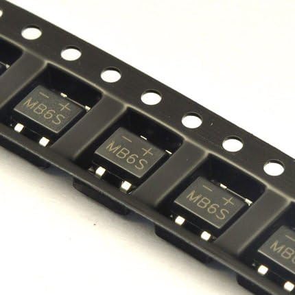 Xucus 50PCS SMD MB6S 0.5A 600V Single Phases Diode Rectifier Bridge SOP-4