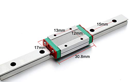 41RcnzyZQzL TEN-HIGH Linear Rail, 2pcs CNC Parts MR7 MGN7 Miniature Linear Guide Rail Way Slide 50mm+2pcs MGN7H Slider Miniature… - Image 3