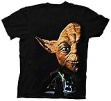 Star Wars Return of the Jedi Last Battle Yoda Black Adult T-Shirt Tee