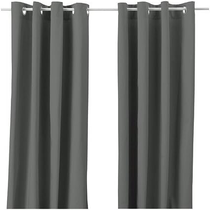 Ikea Merete Curtains 1 Pair Grey 145x300 Cm Amazon Co Uk