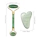 Jade Roller & Gua Sha Scraping Massage Tool,Anti-aging Facial Jade Stone Set,Slimming Massager for Relaxing,Rejuvenates Skin and Smooths Wrinkles,Face Eye Neck Beauty Roller For Slimming & Firming