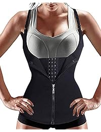 BSFASTHK Women Neoprene Waist Trainer Corset for Weight Loss Sweat Sauna Vest with Zipper for Workout Body Shaper