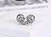 Double Sided Front Back Shell Pearl Beaded Silver Tone Elegant Stud Earrings (Grey Pearl)