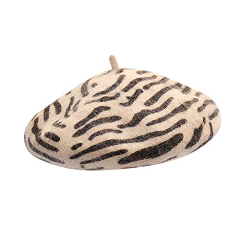 CapsA Winter Warm Beret Hat Leopard Print Beret Cap French Style Painter Hat Cap Party Top Hat Cap for Women Girls Lady