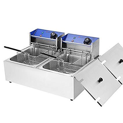 Bhavya Enterprises Stainless Steel Double DEEP Fat Fryer (8+8 L, 6 Oz, Silver)