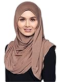 Hana's Womens Lightweight Poly Cotton Jersey Hijab Scarf One Size Navy