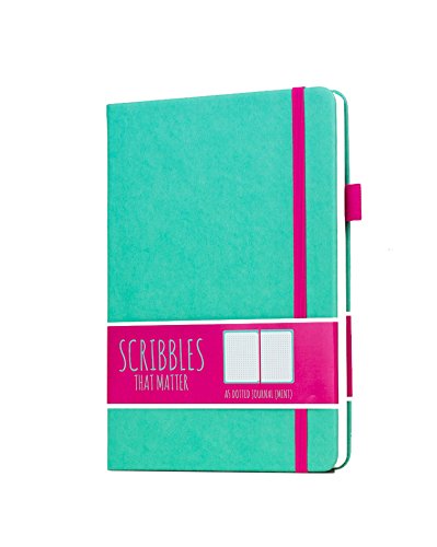 Scribbles That Matter (Pro version) Dotted Journal Notebook Diary A5 - Elastic Band - Beautiful Designer Cover - Premium Thick Paper (Mint)