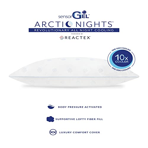 Arctic Nights 10x Cooler Supportive Fiber Jumbo Bed Pillow Powered by REACTEX, White