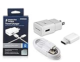 Samsung Adaptive Fast Charging Travel Charger With C & Micro USB Cable with OTG Micro & C TYPE For S6,S7,S8,S9,S10,Edge,+ Note4,Note5,Note8,Note9 - Made in Vietnam (Kit)