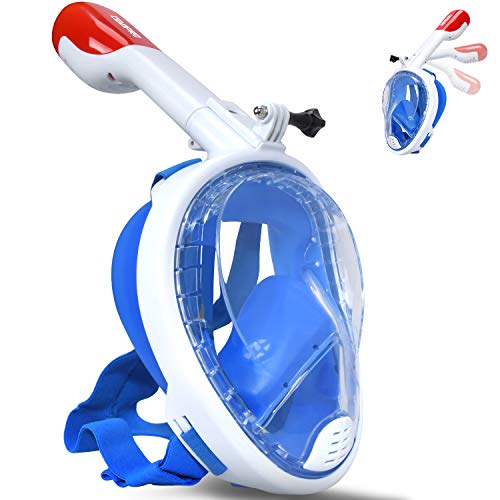 Cevapro Snorkel Mask, 4th Generation Full Face Snorkeling Mask for Adult Kids Youth with Detachable Camera Mount, 180°Panoramic View Anti-Fog Anti-Leak Free Breathing Dry Top Set-General Size - Thumbnail 7