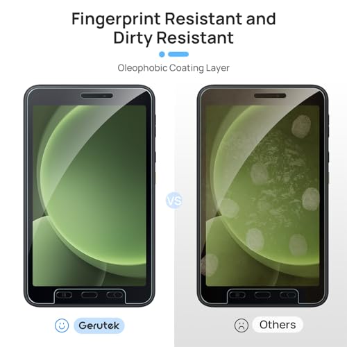 Gerutek [Pack of 2 Tempered Glass for Samsung Galaxy Tab Active 5 2024/Active 3.8 Inch, (SM-X300/X306B/T570/T575), 9H, Anti-Scratch, Bubble-Free, High Definition, Screen Protector for Tab Active 5