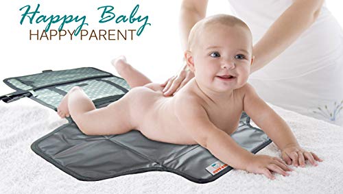 Cute Kid Portable Changing Pad | Diaper Changing Clutch | Changing Station Kit Waterproof for Boys and Girls | Extra Large Diaper Bag & Changing Mat in One with 3 Pockets | Easily Wipes Clean! (Green)