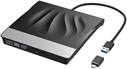 Usb 3 0dvdドライブ 外付け ポータブル 永遠の定番モデル Cd Dvd読取 書込 Type C付き Cd Rw 高速 Dvd Rw ブラック 超スリム