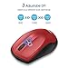 VicTsing Wireless Mouse for Laptop, 2.4G Mobile Computer Cordless Mouse with Nano Receiver, Power ON-Off Switch, 3 Adjustable DPI Levels, 12-Month Battery Life for PC, Notebook- Red