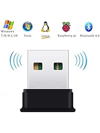 Bluetooth USB Adapter, Bluetooth 4.0 USB Dongle, Low Energy for PC, Wireless Bluetooth Dongle for PC Laptop Desktop Computer, Compatible with Windows 10, 8.1, 8, 7, Vista, XP, Linux and Raspberry PI