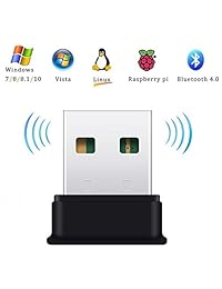 Adaptador Bluetooth USB, Bluetooth 4.0 USB Dongle, Bajo Energía para PC, Wireless Bluetooth Dongle, Compatible con Windows 10 8.1 8 7, Raspberry Pi, Linux