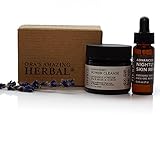 Natural Skin Face Care Travel Set, Power Cleanse Face Mask Scrub and Cleanser with Activated Charcoal, Advanced Nightly Repair Face Serum, Antioxidant, Anti-aging Moisturizer. Vegan Paraben Free