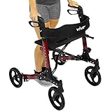 Folding Rollator Walker by Vive - 4 Wheel Medical Rolling Walker with Seat & Bag - Mobility Aid for Adult