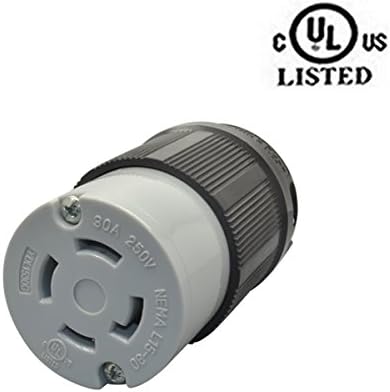 YuaDon 250 Volt,30 Amp NEMA L15-30R Locking Receptacle Connector Twist Lock Socket for Generator Power,Grounding,3 Pole,4 Wire,Industrial Grade