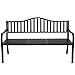 SUPERJARE Outdoor Patio Chair with Middle Table, Graden Bench for 2 Person, Black