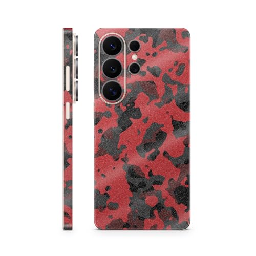 Glossy Glitter Phone Skin Compatible with Samsung Galaxy S26 Ultra - Red Modern…