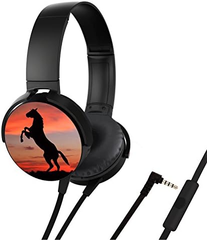 Headphones, Rotatable Ear Cups Headset for iPhone and Android Devices Hand-Free Control for Travel, Work, Sport(Horse)