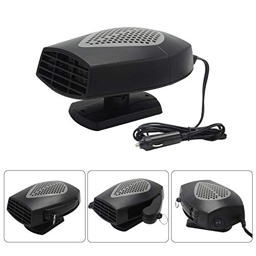 Car Heater,Auto Heater Fan,Car Defogger,Ferryone Fast Heating Quickly Defrosts Defogger 12V 150W Auto Ceramic Heater Fan 3-Outlet Plug in Cig Lighter (Black)