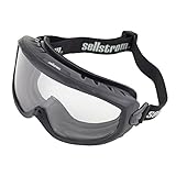 Sellstrom Comfortable, Non-Vented, Wildland Fire Goggle, Scratch-Resistant, Anti-Fog Coating, Clear Lens, Adjustable FR Strap, Black Frame, S80225
