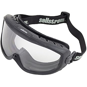 Sellstrom Comfortable, Non-Vented, Wildland Fire Goggle, Scratch-Resistant, Anti-Fog Coating, Clear Lens, Adjustable FR Strap, Black Frame, S80225