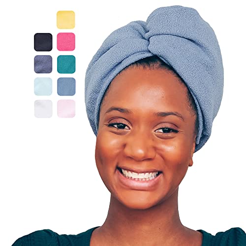 AQUIS Hair Wrap, WaterWicking Microfiber Towel, Dries Hair 50 Faster